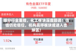 细分行业重挫，化工板块深度回调！估值仍处低位，机构高呼板块或进入击球区！