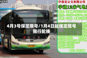 4月3号保定限号/1月4日起保定尾号限行轮换