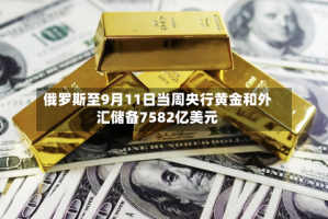 俄罗斯至9月11日当周央行黄金和外汇储备7582亿美元