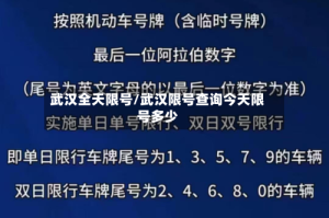 武汉全天限号/武汉限号查询今天限号多少