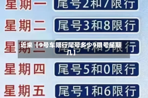 近来【9号车限行尾号多少9限号星期几】