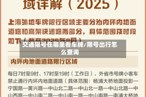 交通限号在哪里看车牌/限号出行怎么查询