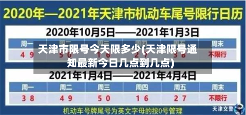 天津市限号今天限多少(天津限号通知最新今日几点到几点)-第1张图片