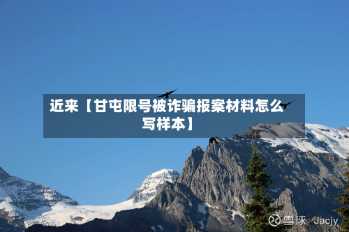 近来【甘屯限号被诈骗报案材料怎么写样本】-第3张图片