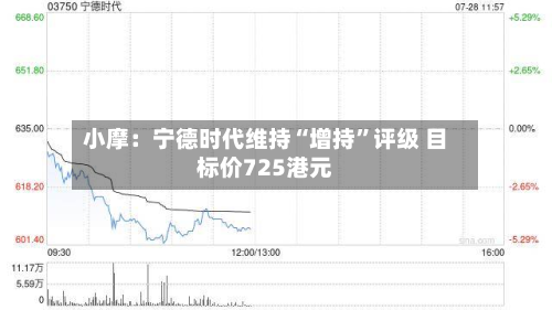 小摩：宁德时代维持“增持”评级 目标价725港元-第3张图片
