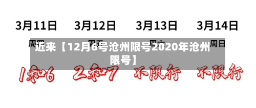 近来【12月6号沧州限号2020年沧州限号】-第1张图片