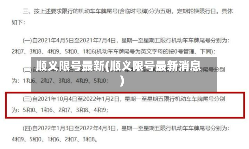 顺义限号最新(顺义限号最新消息)-第1张图片