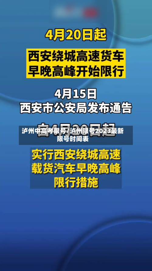 泸州中高考限号/泸州限号2023最新限号时间表-第2张图片