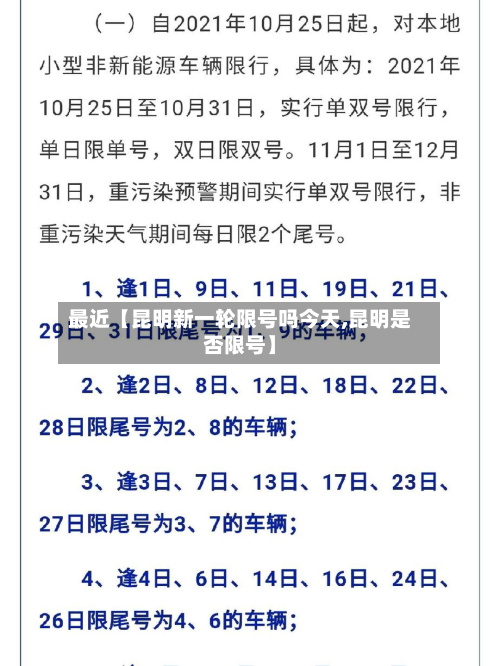 最近【昆明新一轮限号吗今天,昆明是否限号】-第2张图片