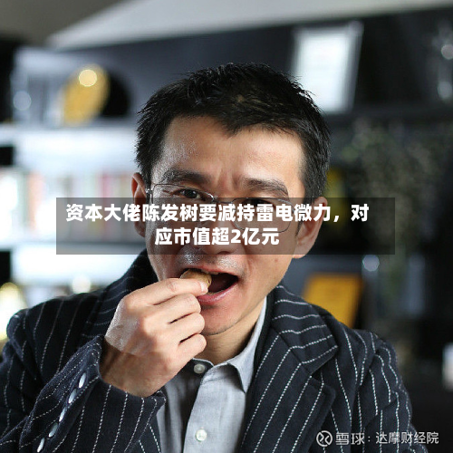 资本大佬陈发树要减持雷电微力，对应市值超2亿元-第1张图片