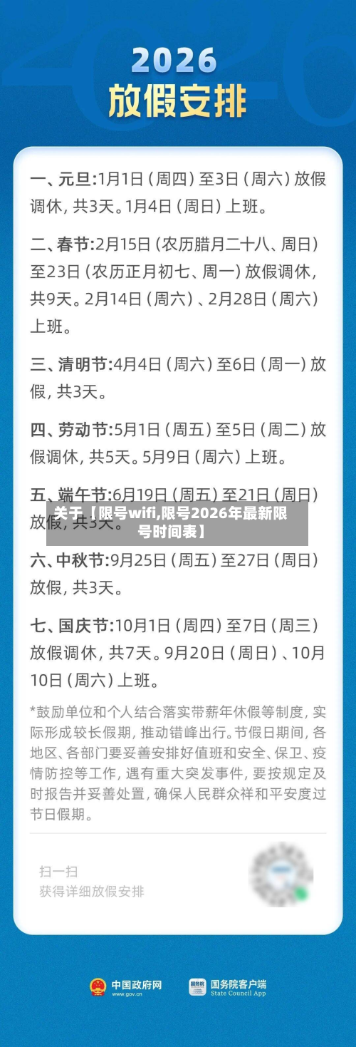 关于【限号wifi,限号2026年最新限号时间表】-第3张图片