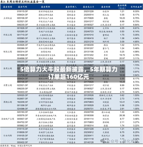 5倍算力大牛股最新披露，5年期算力订单超160亿元-第1张图片