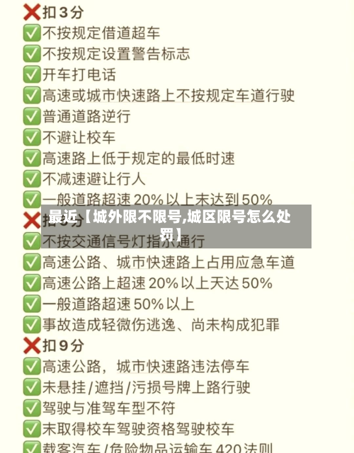 最近【城外限不限号,城区限号怎么处罚】-第1张图片