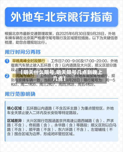 【明天什么限号,明天限号几点到晚上几点】-第1张图片