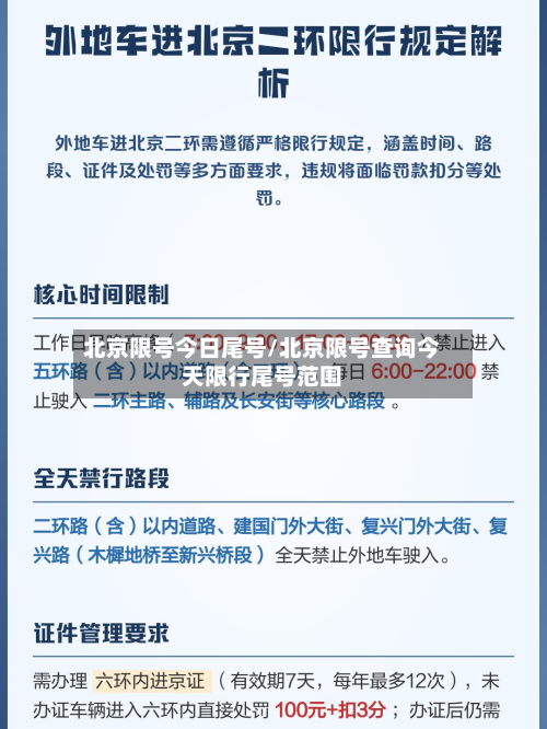 北京限号今日尾号/北京限号查询今天限行尾号范围-第1张图片